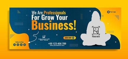 Business conference banner template design for webinar, marketing, online class program, etc vector