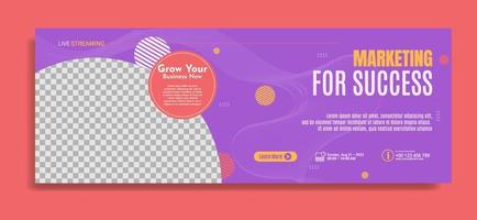 Modern banner template design for business webinar, marketing webinar, online class program, etc vector