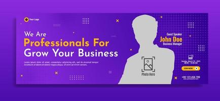 Modern banner template design for business webinar, marketing webinar, online class program, etc vector