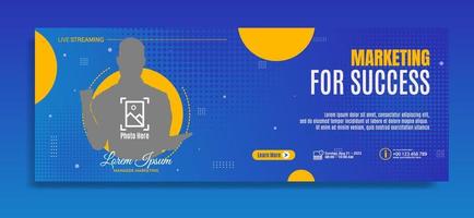 Modern banner template design for business webinar, marketing webinar, online class program, etc vector