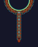 Abstract geometric ethnic pattern neckline kaftan tribal style vector