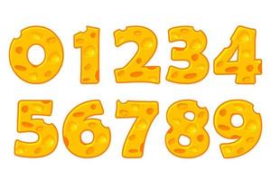 Cheese number alphabet set. Vector illustration. More typeface style in my portfolio.