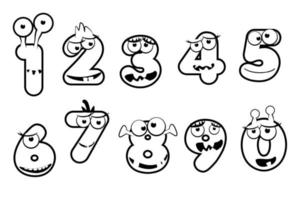 Vector Contour MONSTER alphabet font. Pattern for Children