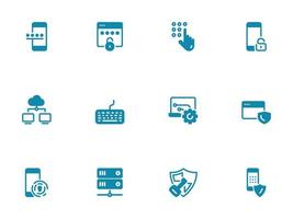 sencillo vector icono en un tema contraseña almacenamiento, servidor y datos