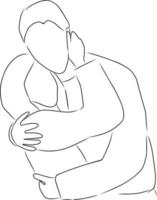 Woman and man hugging, vector. Hand drawn sketch. vector