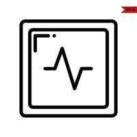 beat in monitor line icon vector