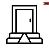 icono de línea de puerta vector