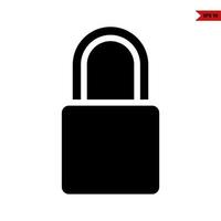 padlock glyph icon vector