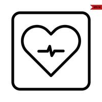 heartbeat in frame line icon vector