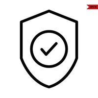 check in button with in badge line icon vector