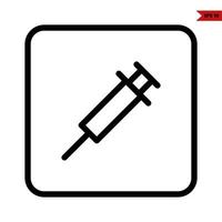 injection in frame line icon vector