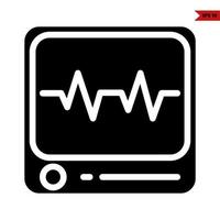 beat in monitor glyph icon vector