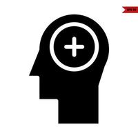 medicine in head aperson glyph icon vector