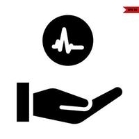 Beat in button with in over hand glyph icon vector