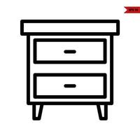 drawer line icon vector