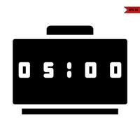 alarm clock  digital glyph icon vector