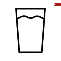 vaso bebida línea icono vector