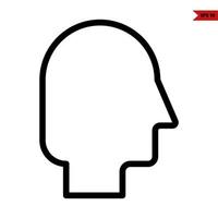 head a person line icon vector