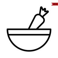 carrot in bowl line icon vector