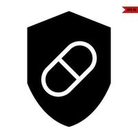 drug in badge glyph icon vector