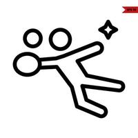 person playing ball line icon vector