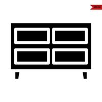 drawer glyph icon vector