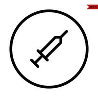 injection in button line icon vector