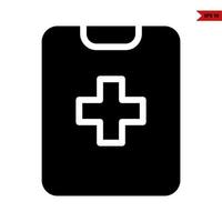 medicine in clipboard glyph icon vector