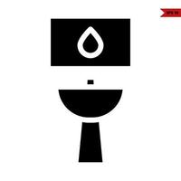 water in frame with westafle glyph icon vector