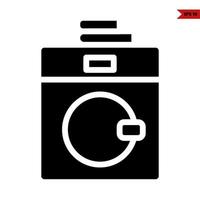 laundry in over washing machine glyph icon vector