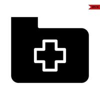 medicine in file glyph icon vector
