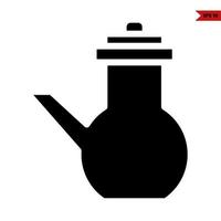 tea pot glyph icon vector