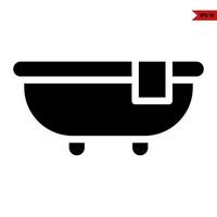 towel in bathup glyph icon vector