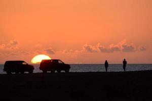 Sunset over the sea photo