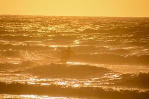 Kitesurfer at sunset photo