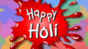 Happy Holi -  handwritten text. Hand lettering, modern brush ink calligraphy, festival of colors theme. Vector illustration