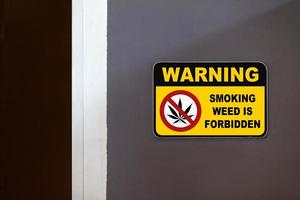 Warning - Smoking weed is forbidden photo