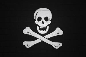 Jolly Roger Flag painted on a wall photo