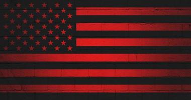 American Anarchist Flag painted on a wall photo