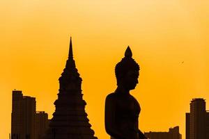 landscape of big buddha in the city large Buddha statue  in Bangkok Wat Pak Nam Phasi Charoe Thailand photo