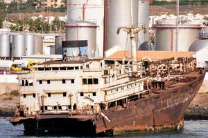 Abandoned Metal Rusty Ship photo