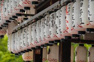 arquitectónico detalle de tradicional budista japonés templo foto