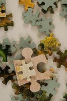 Colourful puzzle pieces photo