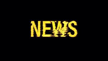 News glitch text effect cimematic title yellow light animation video