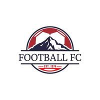 Football Club Logo Design Template, mountain sport logo vector