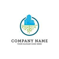 circle Root City logo design, building foundation logo vector illustration