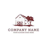 barn vintage farm logo idea, warehouse farm logo design vector