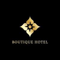 boutique hotel logo diseño plantilla, loto logo valores imagen vector