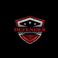 Defender Protection logo badge, rustic Technology logo designs vector
