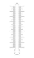 Vertical thermometer scale with glass tube silhouette. Graphic template for weather meteorological measuring temperature tool vector